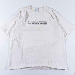 VTG Y2K Bad Girl Go To My Room T-Shirt XL Funny Graphic Tee Streetwear Retro